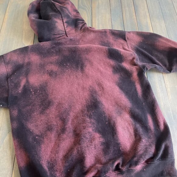 Vintage Green Day American Idiot Fan Made Hoodie Maroon Punk Rock - Size L (U8) - Picture 3 of 8